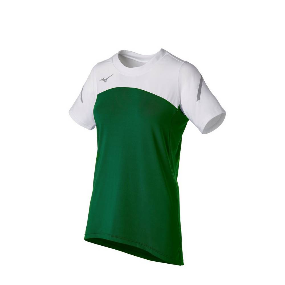 Mizuno Techno VII Short Sleeve - Bayan Forma - Yeşil/Beyaz Türkiye (TBFCSE-354)